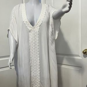 WHITE GAUZE LIKE CRINKLE BEACH COVER UP SIZE 4X NEW WITHTAG